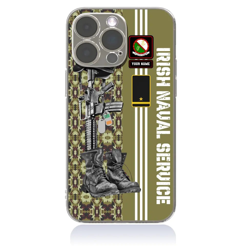 Personalized Ireland Soldier/Veterans With Rank, Name Phone Case Printed - 17095104