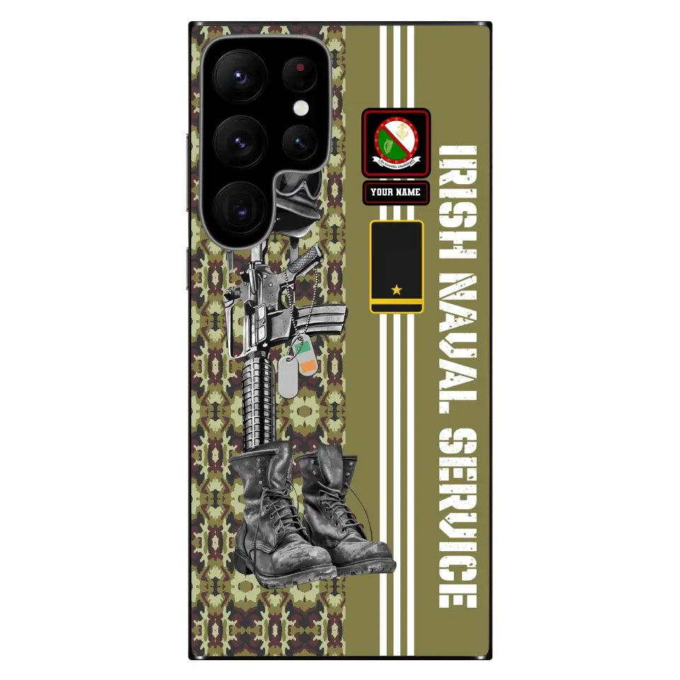 Personalized Ireland Soldier/Veterans With Rank, Name Phone Case Printed - 0403240001