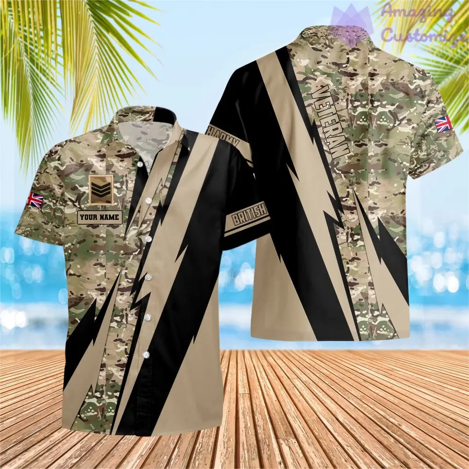 Personalized UK Soldier/ Veteran Camo With Name And Rank Hoodie 3D Printed  - 0503240001