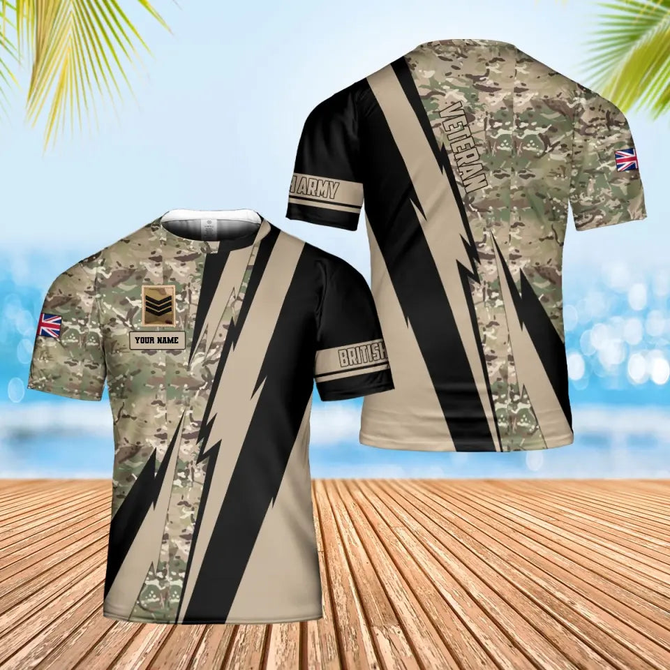 Personalized UK Soldier/ Veteran Camo With Name And Rank Hoodie 3D Printed  - 0503240001
