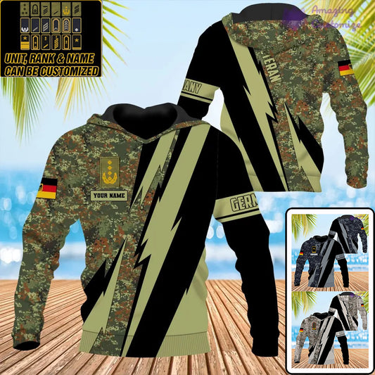 Personalized Germany Soldier/ Veteran Camo With Name And Rank Hoodie 3D Printed  - 0503240001