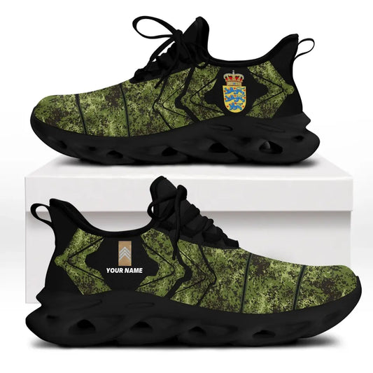 Personalized Denmark Soldier/Veterans With Rank And Name Men Sneakers Printed - 17095968