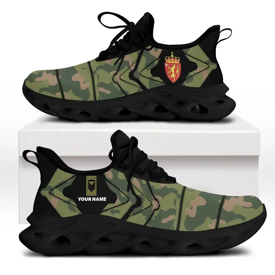 Personalized Norway Soldier/Veterans With Rank And Name Men Sneakers Printed - 17095968