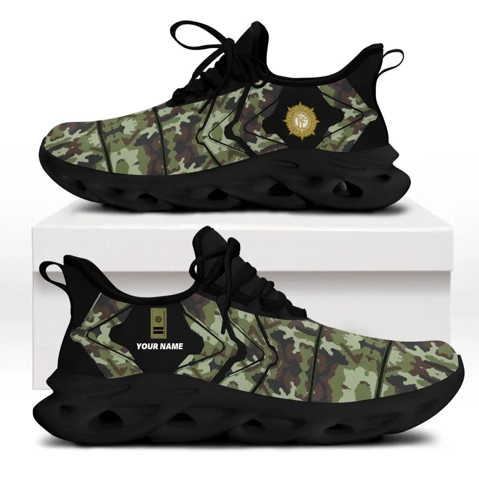 Personalized Ireland Soldier/Veterans With Rank And Name Men Sneakers Printed - 17095968