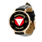 Personalized Austrian Soldier/ Veteran With Name And Rank Black Stitched Leather Watch - 17098560 - Gold Version