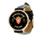 Personalized Norway Soldier/ Veteran With Name And Rank Black Stitched Leather Watch - 17098560 - Gold Version