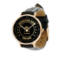 Personalized Norway Soldier/ Veteran With Name And Rank Black Stitched Leather Watch - 2003240001 - Gold Version