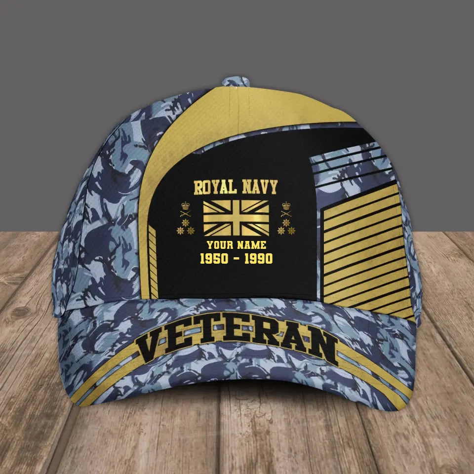 Personalized Rank, Year And Name UK Soldier/Veterans Camo Baseball Cap Veteran - 2103240001