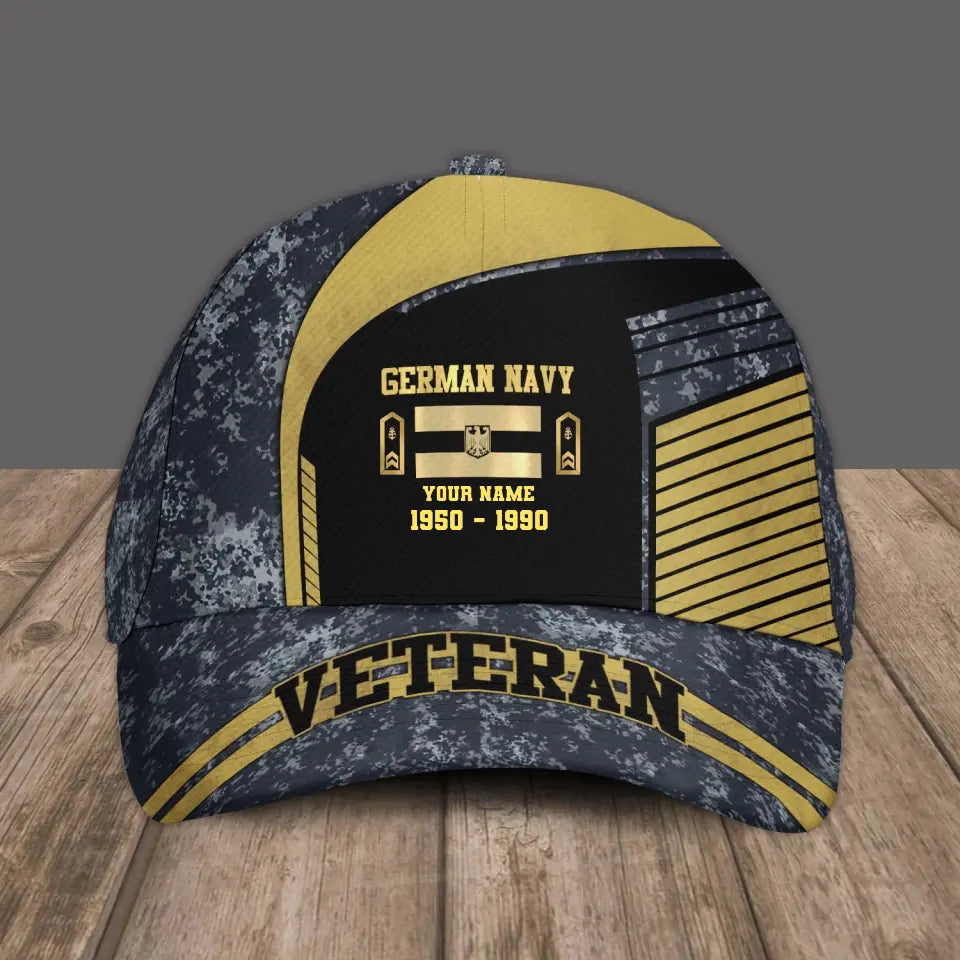 Personalized Rank, Year And Name Germany Soldier/Veterans Camo Baseball Cap Veteran - 17109792