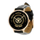 Personalized Denmark Soldier/ Veteran With Name, Rank Black Stitched Leather Watch - 17114112 - Gold Version