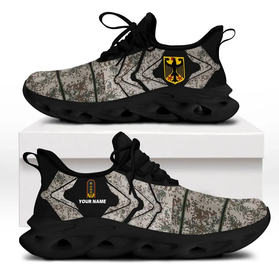 Personalized Germany Soldier/Veterans With Rank And Name Men Sneakers Printed - 17146944