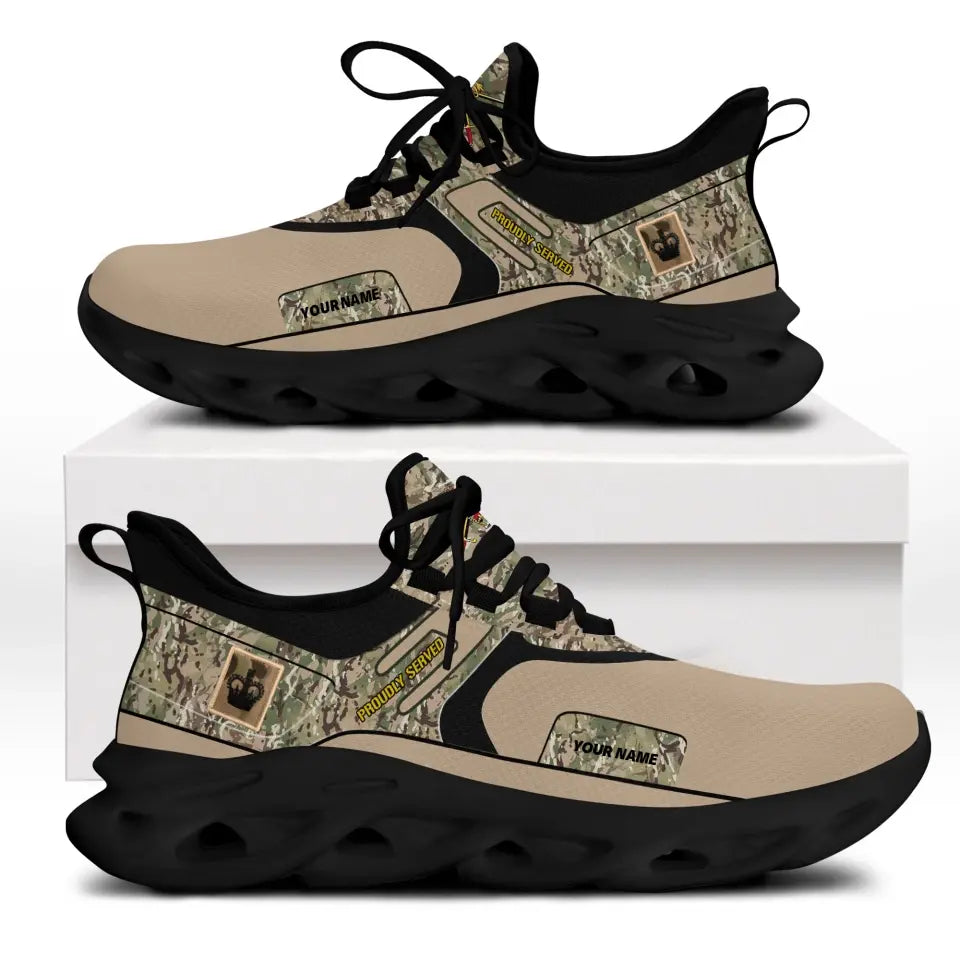 Personalized UK Soldier/Veterans With Rank And Name Men Sneakers Printed - 17114112