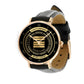 Personalized France Soldier/ Veteran With Name, Rank Black Stitched Leather Watch - 17096832 - Gold Version