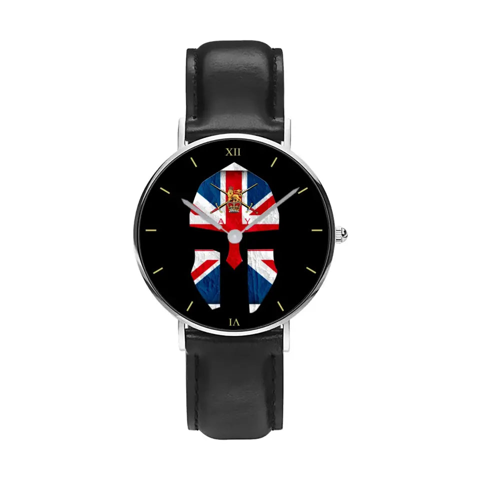 UK Soldier/ Veteran  Black Stitched Leather Watch - 17116704