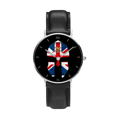 UK Soldier/ Veteran  Black Stitched Leather Watch - 17116704