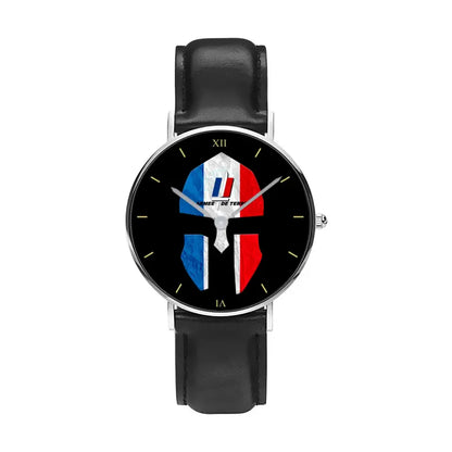 France Soldier/ Veteran  Black Stitched Leather Watch - 17116704