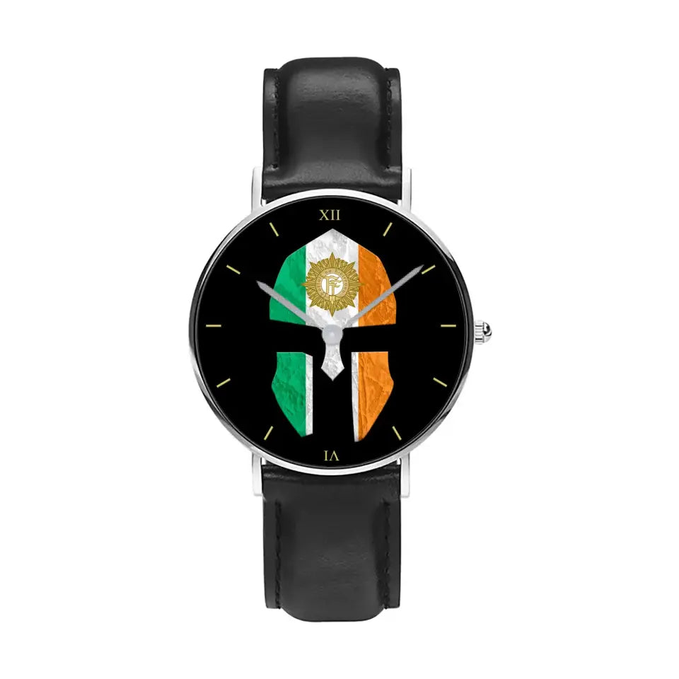 Ireland Soldier/ Veteran  Black Stitched Leather Watch - 17116704