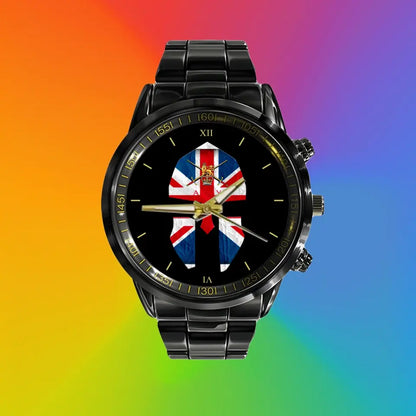 UK Soldier/ Veteran Black Stainless Steel Watch - 17116704
