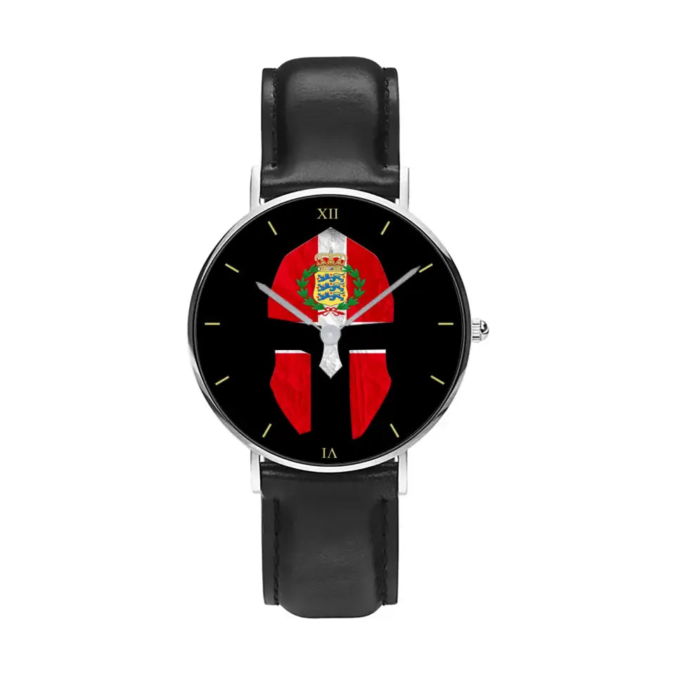 Denmark Soldier/ Veteran  Black Stitched Leather Watch - 17116704