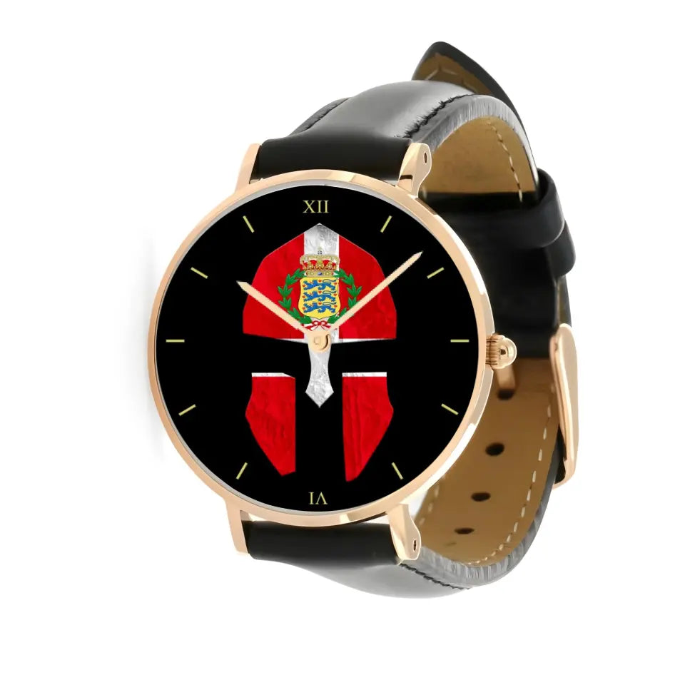 Denmark Soldier/ Veteran  Black Stitched Leather Watch - 17116704