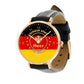 Personalized Germany Soldier/ Veteran With Name And Year Black Stitched Leather Watch - 0204240001 - Gold Version