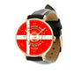 Personalized Denmark Soldier/ Veteran With Name And Year Black Stitched Leather Watch - 0204240001 - Gold Version