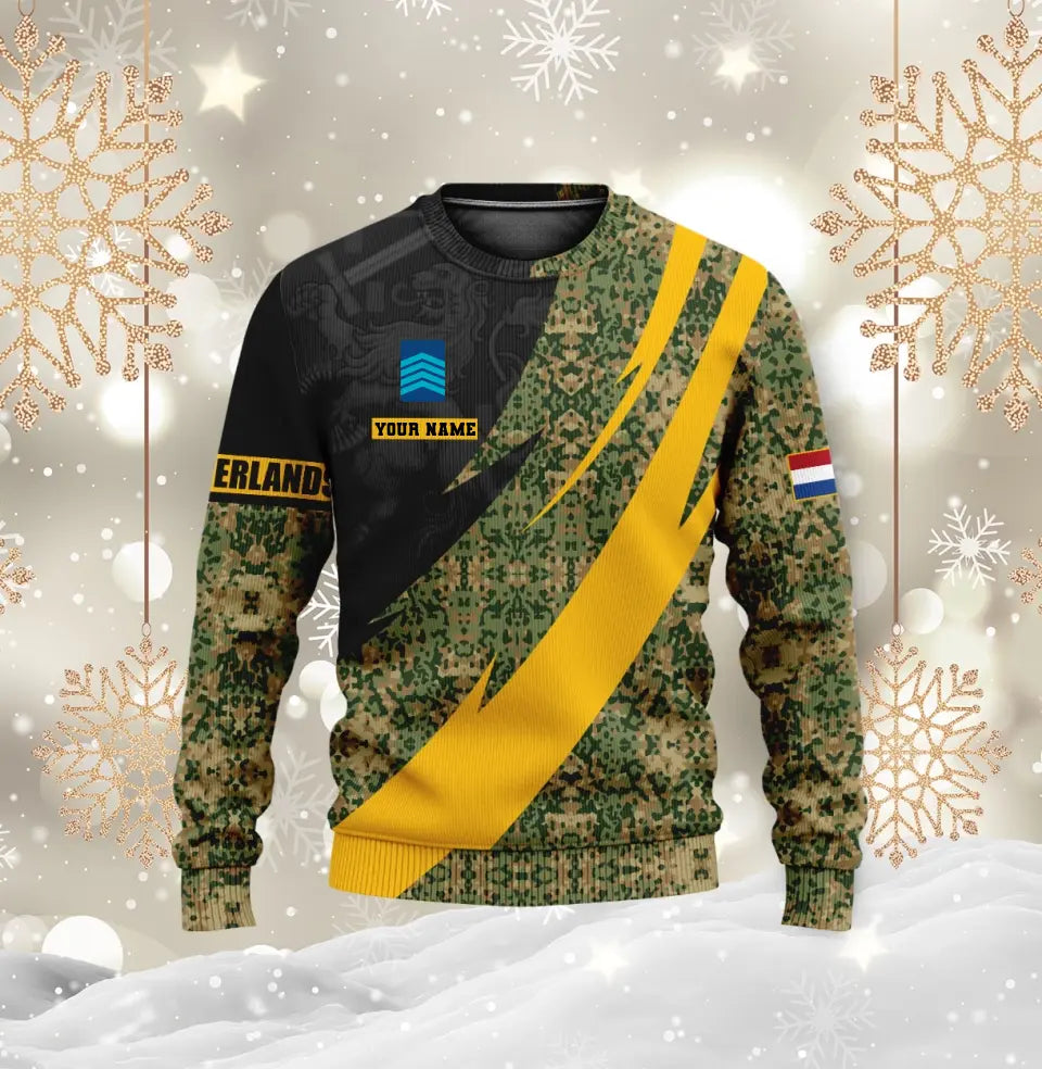 Personalized Netherlands Solider/ Veteran Camo With Name And Rank Hoodie 3D Printed - 1698796801