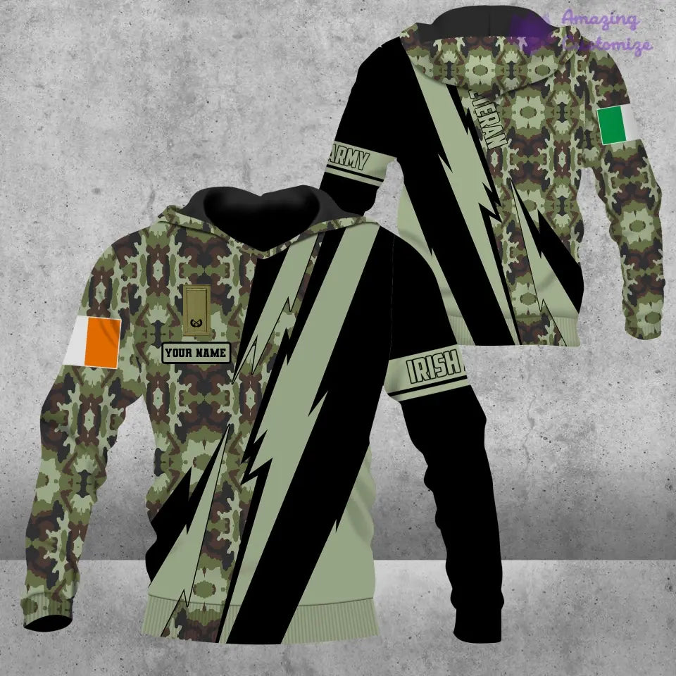 Personalized Ireland Soldier/Veteran with Name and Rank Hoodie All Over Printed - 03042401QA