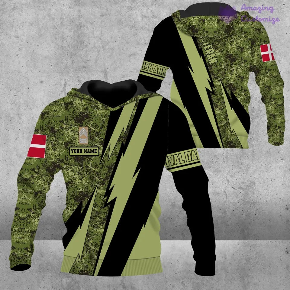 Personalized Denmark Soldier/Veteran with Name and Rank Hoodie All Over Printed - 03042401QA