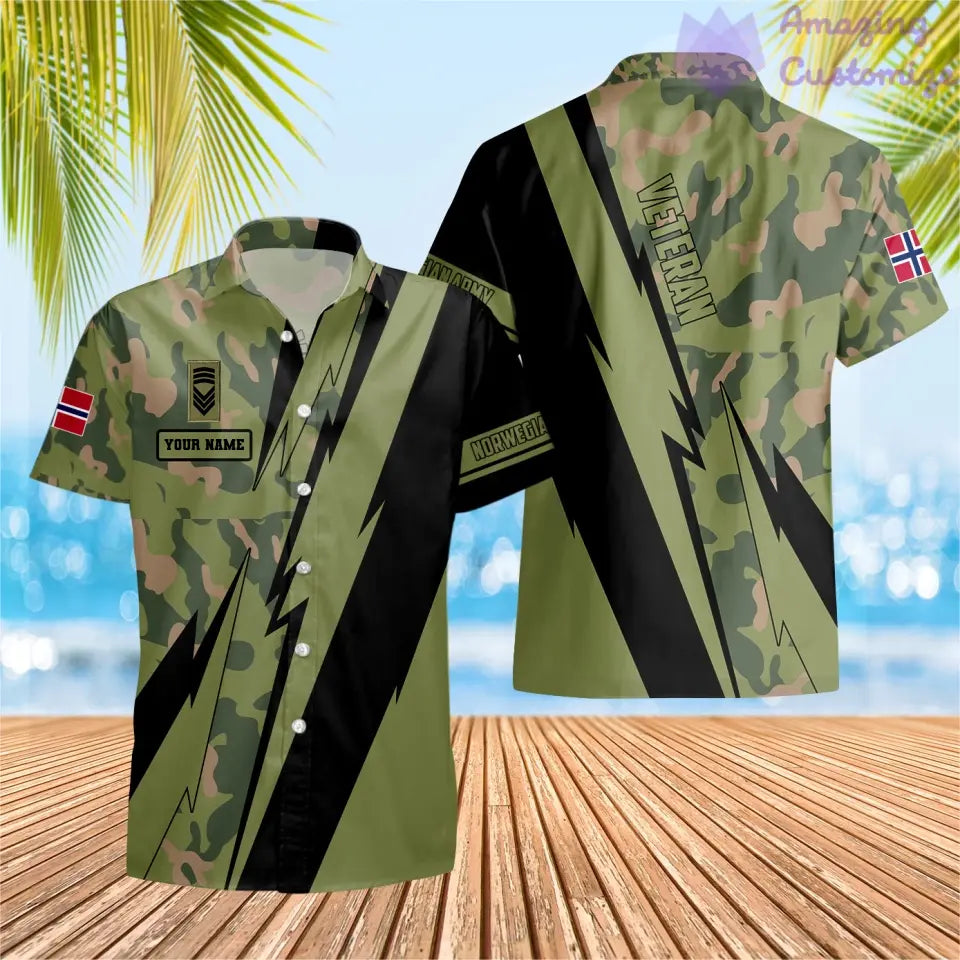 Personalized Norway Soldier/Veteran with Name and Rank Hoodie All Over Printed - 17121024
