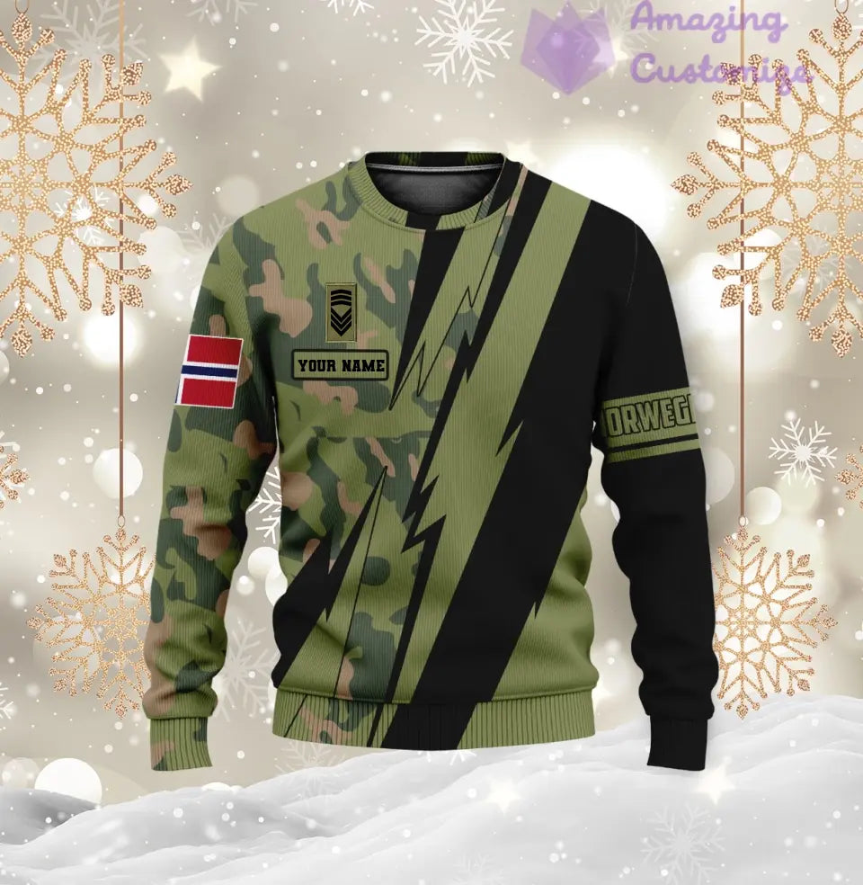 Personalized Norway Soldier/Veteran with Name and Rank Hoodie All Over Printed - 17121024
