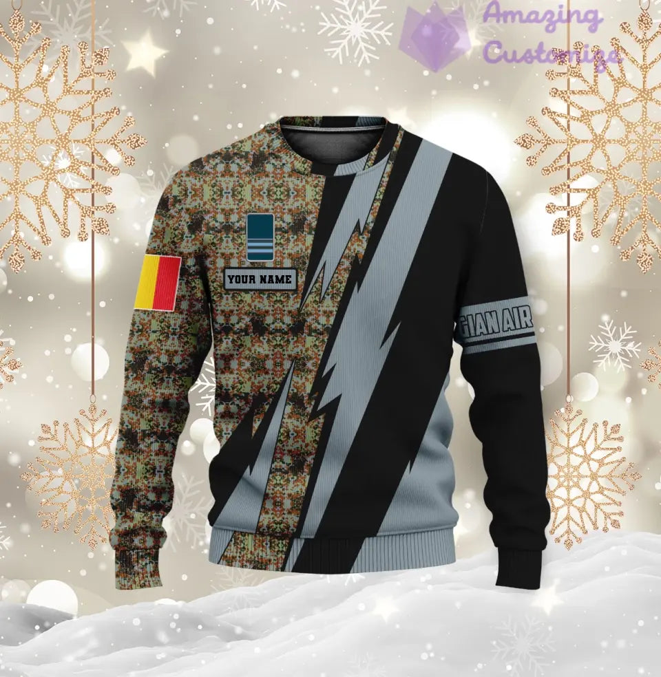 Personalized Belgium with Name and Rank Soldier/Veteran Hoodie All Over Printed - 03042401QA