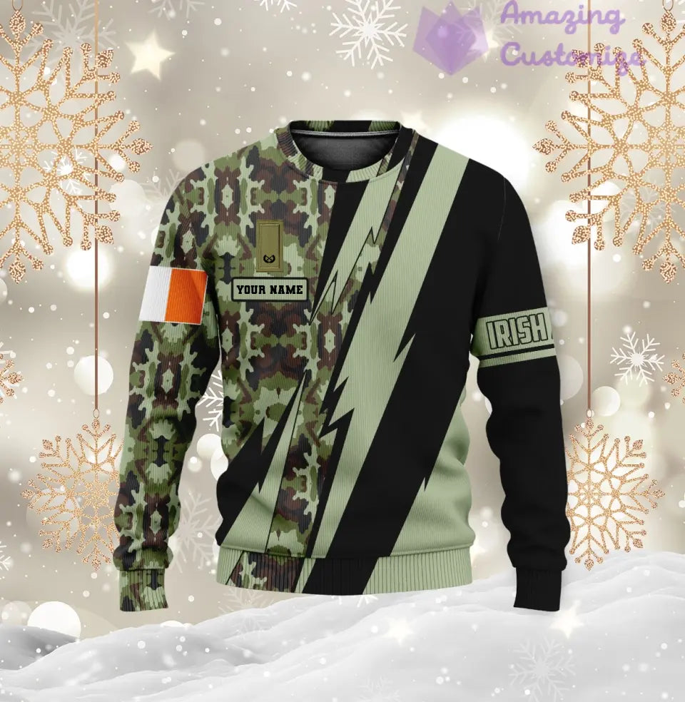 Personalized Ireland Soldier/Veteran with Name and Rank Hoodie All Over Printed - 03042401QA