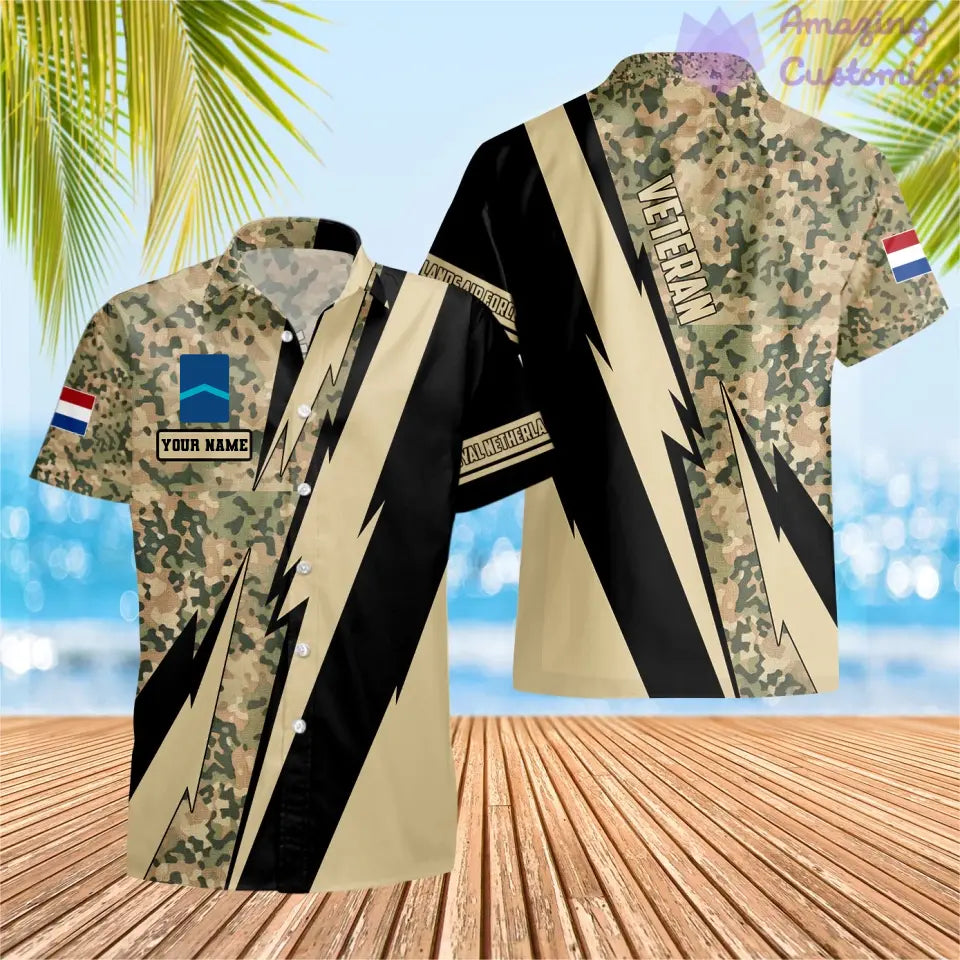 Personalized Netherlands Soldier/Veteran with Name and Rank Hawaii Shirt All Over Printed - 17121024