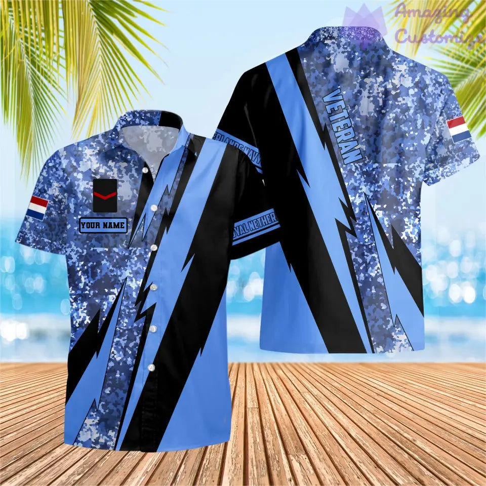 Personalized Netherlands Soldier/Veteran with Name and Rank Hawaii Shirt All Over Printed - 17121024