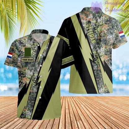 Personalized Netherlands Soldier/Veteran with Name and Rank Hawaii Shirt All Over Printed - 17121024