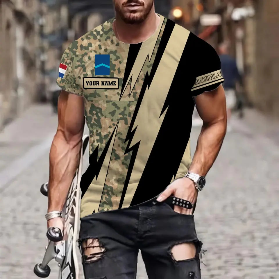 Personalized Netherlands Soldier/Veteran with Name and Rank T-shirt 3D All Over Printed - 03042401QA