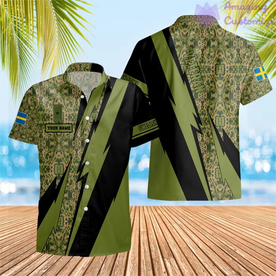 Personalized Sweden Soldier/Veteran with Name and Rank T-shirt 3D All Over Printed - 03042401QA