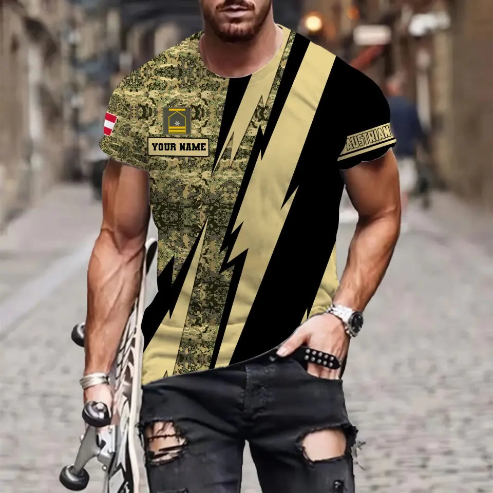 Personalized Austria Soldier/Veteran with Name and Rank T-shirt 3D All Over Printed - 03042401QA