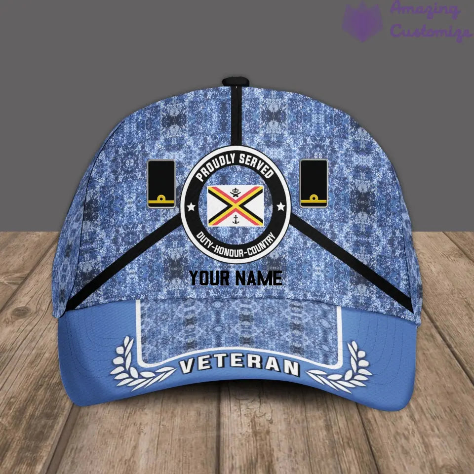 Personalized Rank And Name Belgium Soldier/Veterans Camo Baseball Cap - 04042401