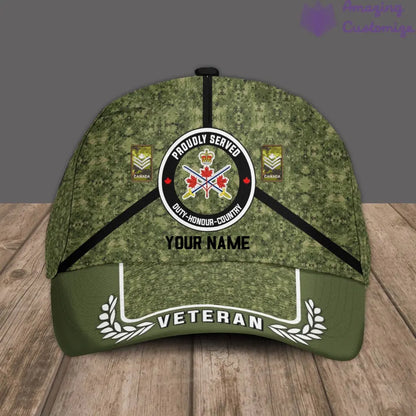 Personalized Rank And Name Canada Soldier/Veterans Camo Baseball Cap - 04042401