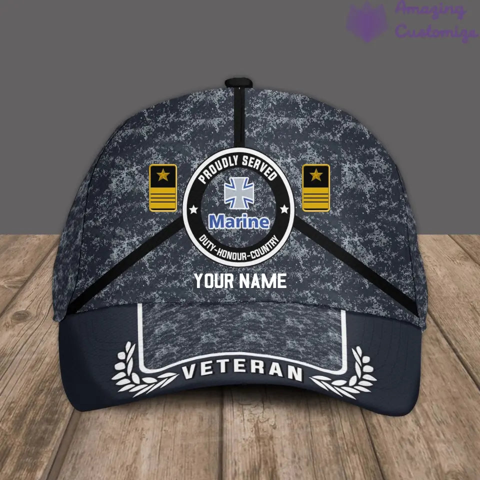 Personalized Rank And Name German Soldier/Veterans Camo Baseball Cap - 04042401