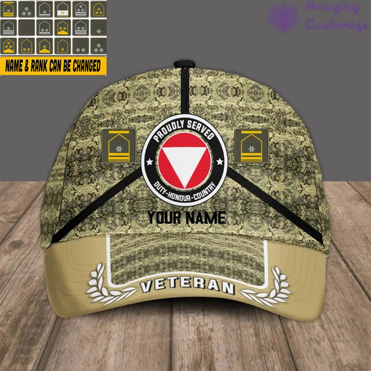 Personalized Rank And Name Austria Soldier/Veterans Camo Baseball Cap - 04042401