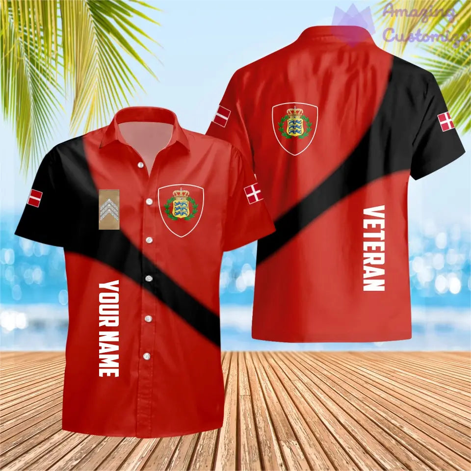 Personalized Denmark Soldier/Veteran with Name and Rank T-shirt 3D All Over Printed - 17125344