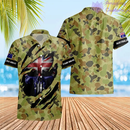 Personalized Australia with Name and Rank Soldier/Veteran Hawaii Shirt All Over Printed - 08042402QA