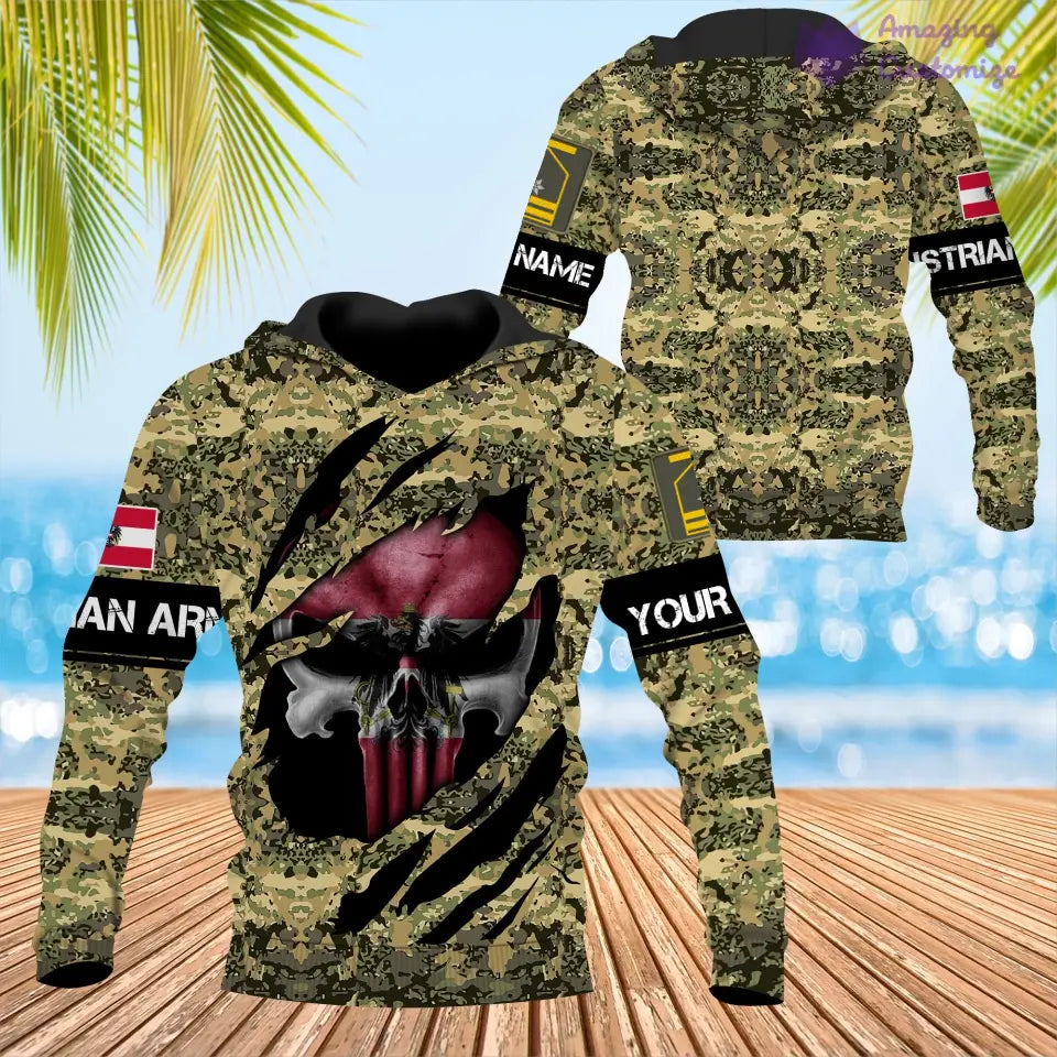 Personalized Austria Soldier/Veteran with Name and Rank Hoodie 3D All Over Printed - 08042402QA