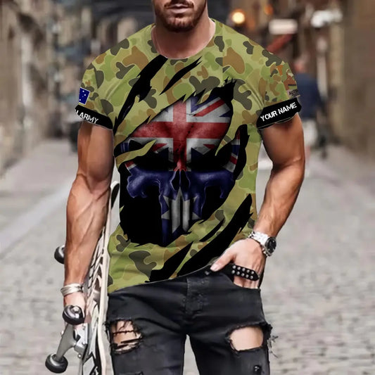 Personalized Australia with Name and Rank Soldier/Veteran T-shirt Shirt All Over Printed - 08042402QA