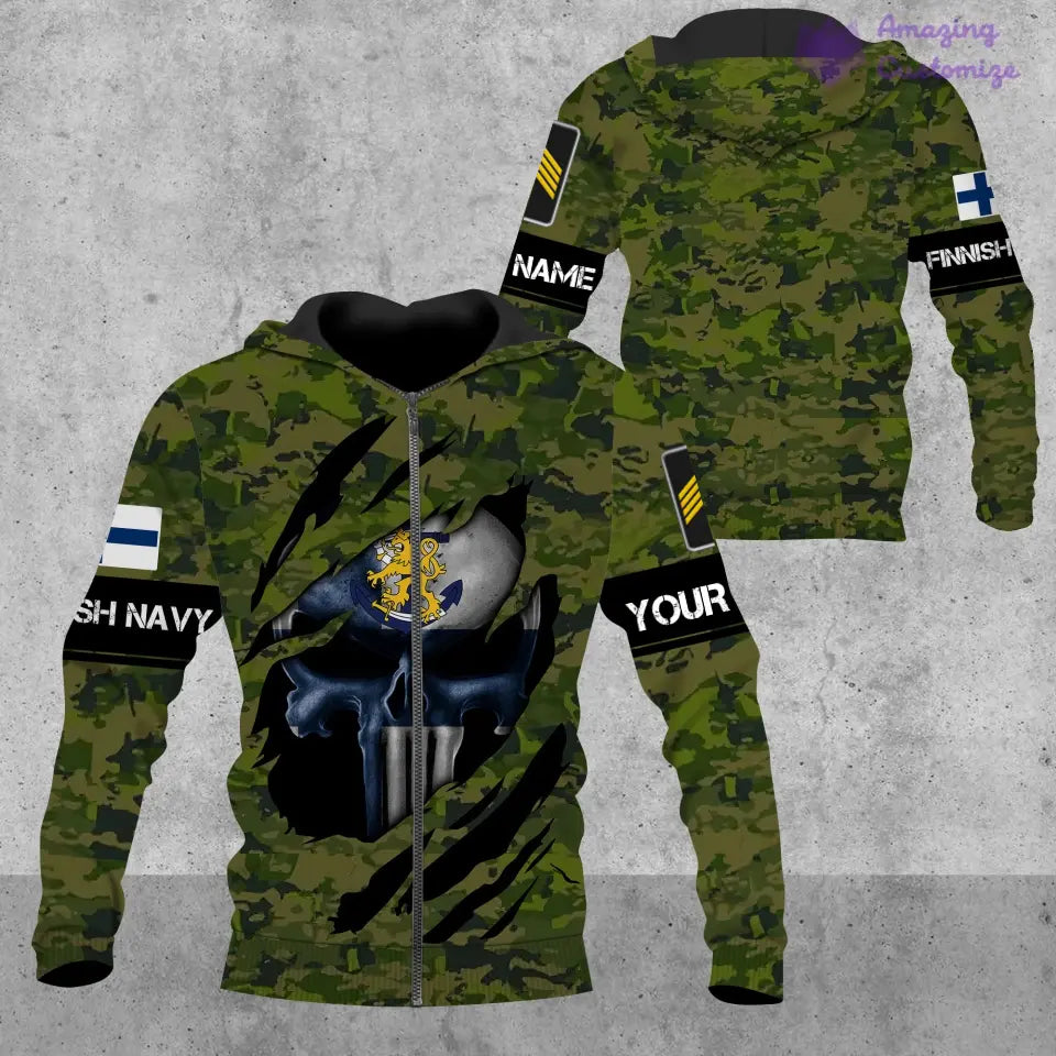 Personalized Finland with Name and Rank Soldier/Veteran T-shirt All Over Printed - 08042402QA