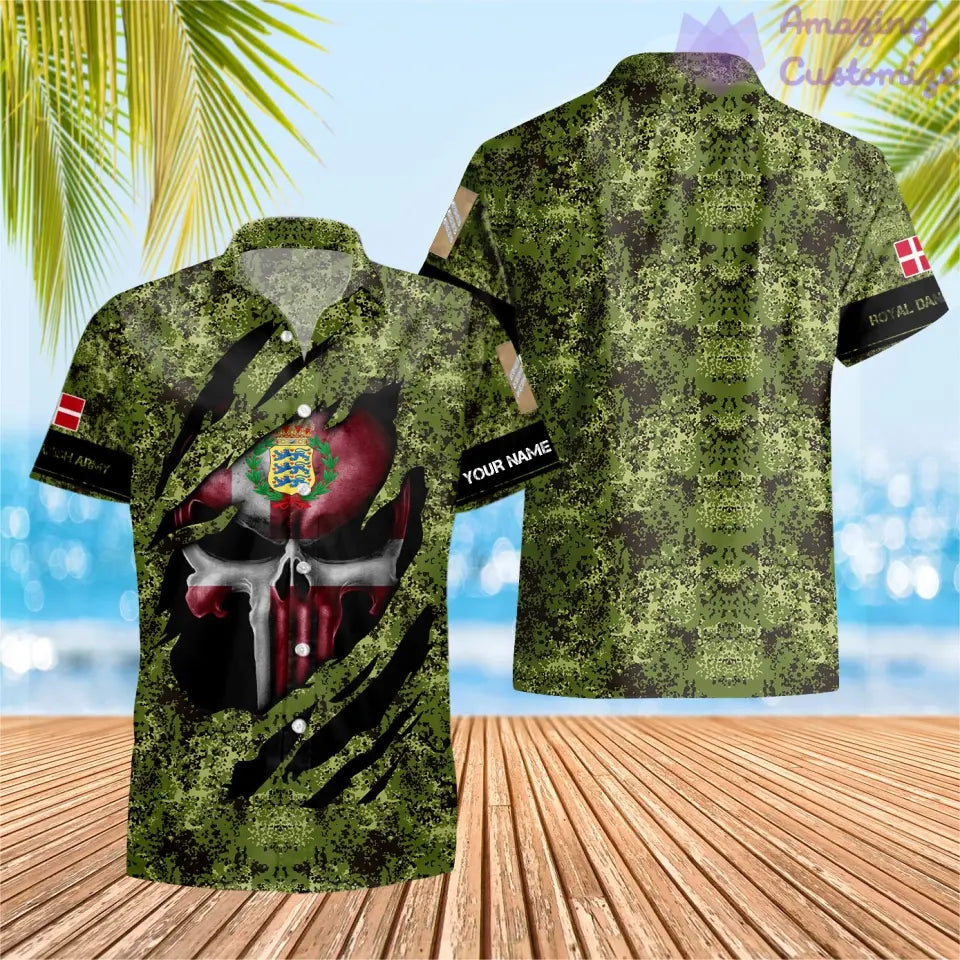 Personalized Denmark Soldier/Veteran with Name and Rank 3D T-shirt All Over Printed - 08042402QA