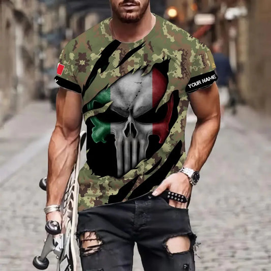 Personalized Italy Soldier/Veteran with Name and Rank 3D T-shirt All Over Printed - 1712534401